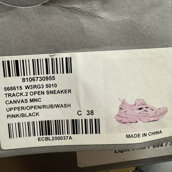 Balenciaga Womens Track 2 Open Sneaker Pink Size EU38 US8 - Picture 6 of 6